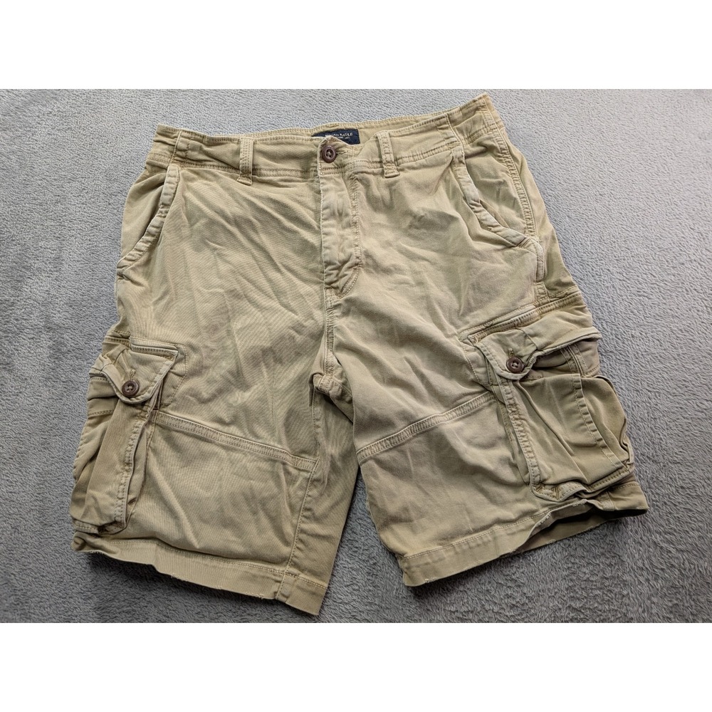 American Eagle Extreme Flex Cargo Shorts Mens 32 Khaki Tan Tan Utility Casual